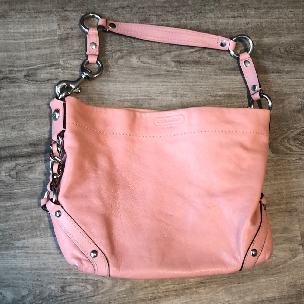 Coach Pink Leather Shoulder Bag